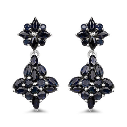 3.33 Carat Genuine Blue Sapphire .925 Sterling Silver Earrings Bids.com