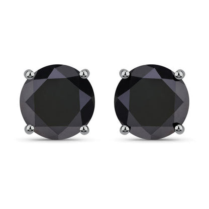 4.25 Carat Genuine Black Diamond 14K White Gold Earrings Bids.com