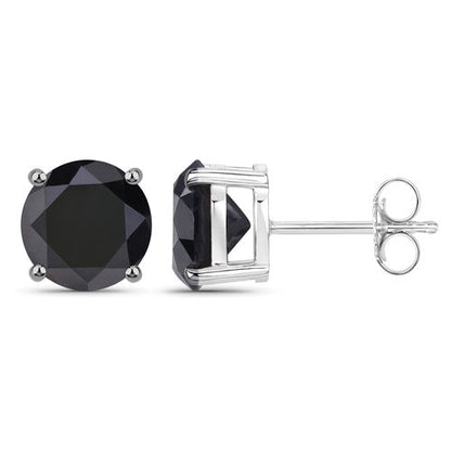 4.91 Carat Genuine Black Diamond 14K White Gold Earrings Bids.com