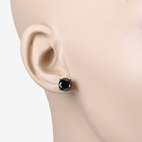 4.91 Carat Genuine Black Diamond 14K White Gold Earrings Bids.com