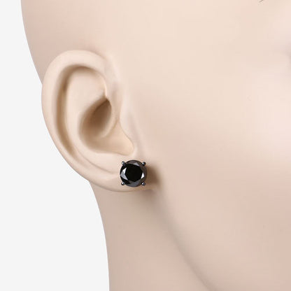 4.91 Carat Genuine Black Diamond 14K White Gold Earrings Bids.com