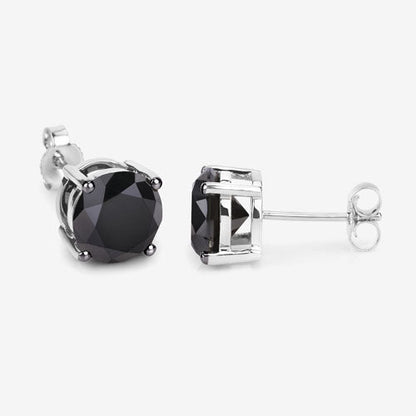 3.48 Carat Genuine Black Diamond 14K White Gold Earrings Bids.com