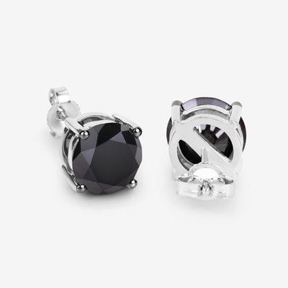 4.25 Carat Genuine Black Diamond 14K White Gold Earrings Bids.com