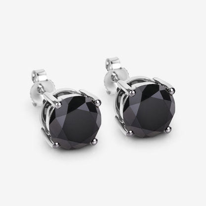 4.91 Carat Genuine Black Diamond 14K White Gold Earrings Bids.com
