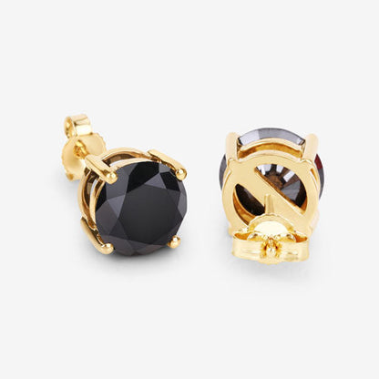 4.12 Carat Genuine Black Diamond 14K Yellow Gold Earrings Bids.com