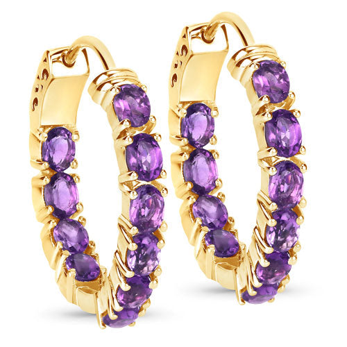 3.20 Carat Genuine Amethyst .925 Sterling Silver Earrings Bids.com