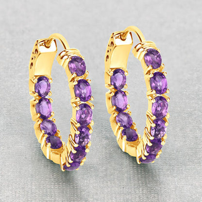 3.20 Carat Genuine Amethyst .925 Sterling Silver Earrings Bids.com