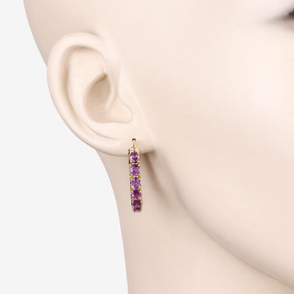 3.20 Carat Genuine Amethyst .925 Sterling Silver Earrings Bids.com