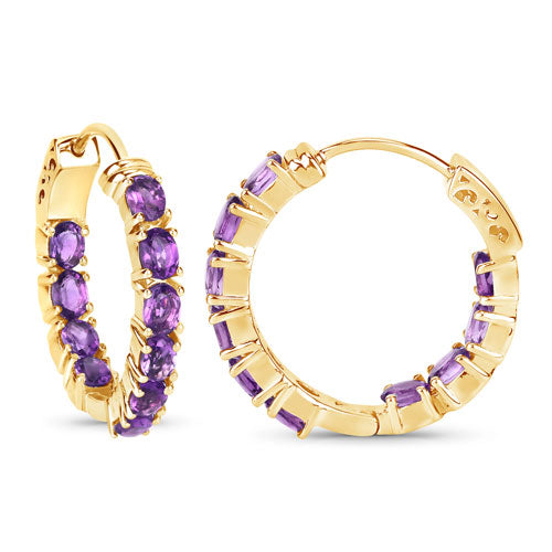 3.20 Carat Genuine Amethyst .925 Sterling Silver Earrings Bids.com