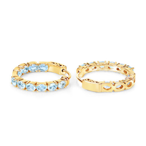 3.80 Carat Genuine Blue Topaz .925 Sterling Silver Earrings Bids.com