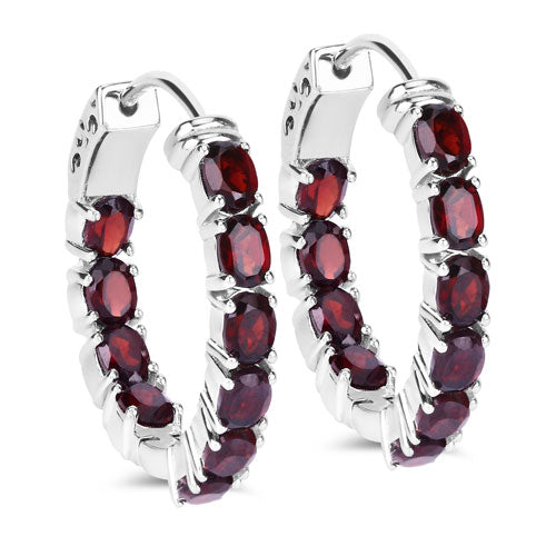 4.00 Carat Genuine Garnet .925 Sterling Silver Earrings Bids.com