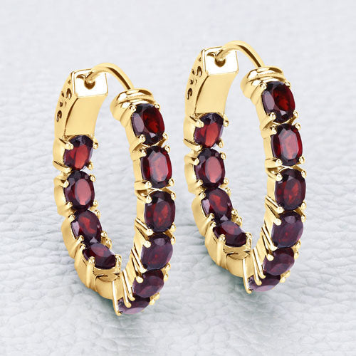 4.00 Carat Genuine Garnet .925 Sterling Silver Earrings Bids.com