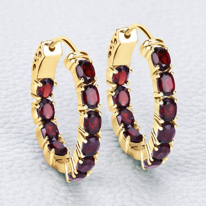 4.00 Carat Genuine Garnet .925 Sterling Silver Earrings Bids.com
