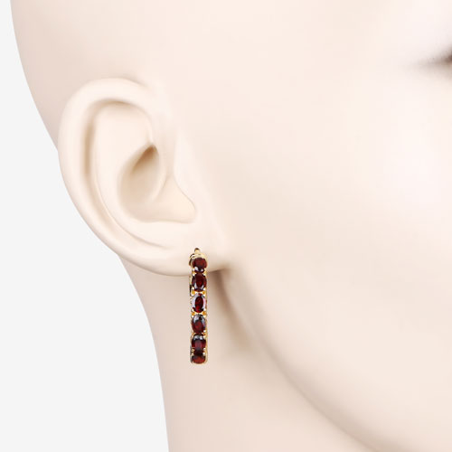 4.00 Carat Genuine Garnet .925 Sterling Silver Earrings Bids.com
