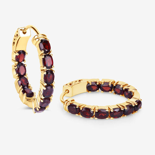 4.00 Carat Genuine Garnet .925 Sterling Silver Earrings Bids.com