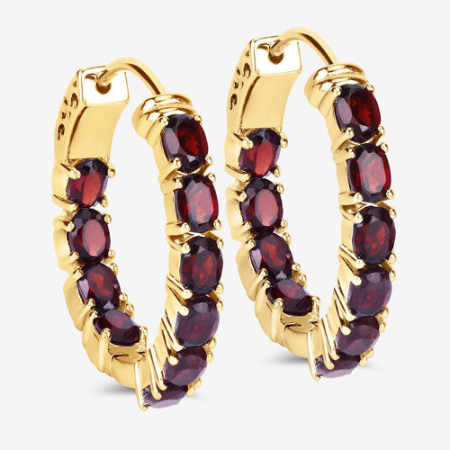 4.00 Carat Genuine Garnet .925 Sterling Silver Earrings Bids.com