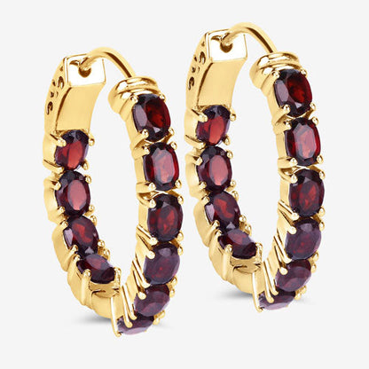 4.00 Carat Genuine Garnet .925 Sterling Silver Earrings Bids.com