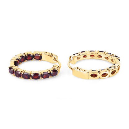 4.00 Carat Genuine Garnet .925 Sterling Silver Earrings Bids.com