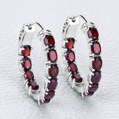 4.00 Carat Genuine Garnet .925 Sterling Silver Earrings Bids.com