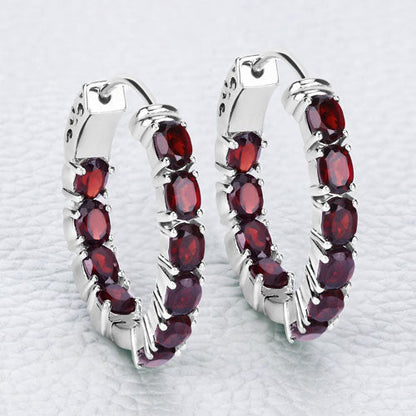 4.00 Carat Genuine Garnet .925 Sterling Silver Earrings Bids.com