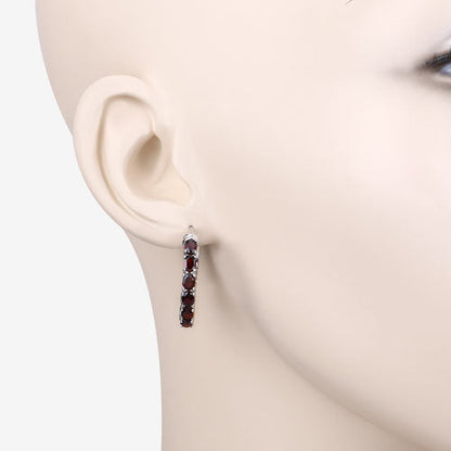 4.00 Carat Genuine Garnet .925 Sterling Silver Earrings Bids.com