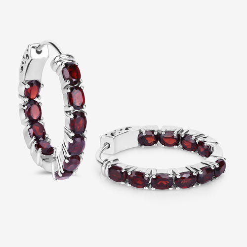 4.00 Carat Genuine Garnet .925 Sterling Silver Earrings Bids.com