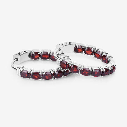 4.00 Carat Genuine Garnet .925 Sterling Silver Earrings Bids.com