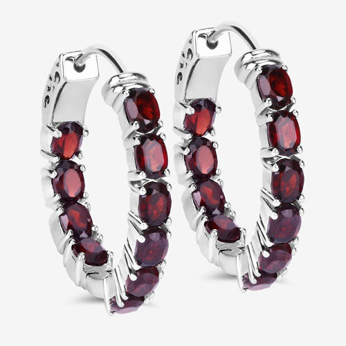 4.00 Carat Genuine Garnet .925 Sterling Silver Earrings Bids.com