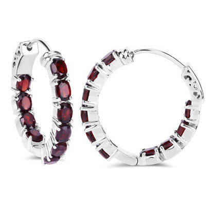4.00 Carat Genuine Garnet .925 Sterling Silver Earrings Bids.com