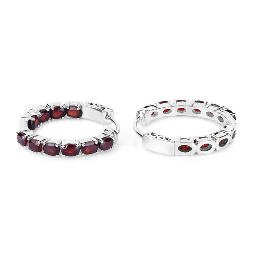 4.00 Carat Genuine Garnet .925 Sterling Silver Earrings Bids.com