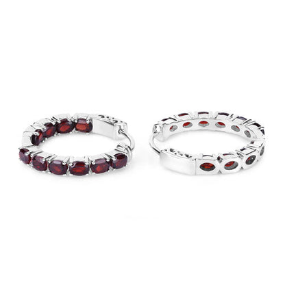 4.00 Carat Genuine Garnet .925 Sterling Silver Earrings Bids.com