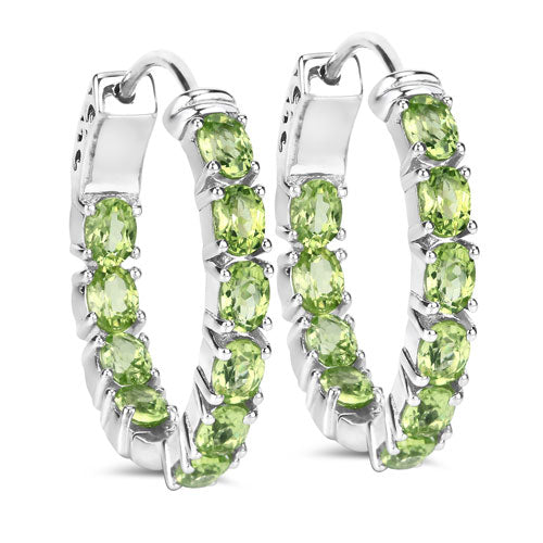 3.40 Carat Genuine Peridot .925 Sterling Silver Earrings Bids.com