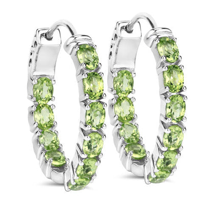 3.40 Carat Genuine Peridot .925 Sterling Silver Earrings Bids.com