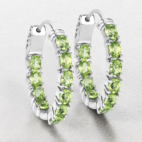 3.40 Carat Genuine Peridot .925 Sterling Silver Earrings Bids.com