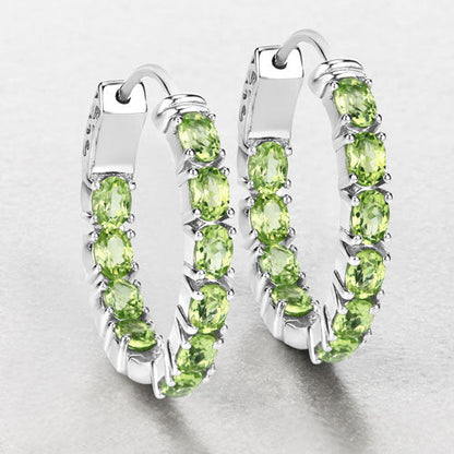 3.40 Carat Genuine Peridot .925 Sterling Silver Earrings Bids.com