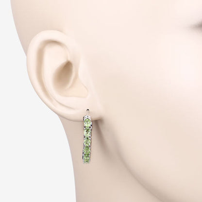3.40 Carat Genuine Peridot .925 Sterling Silver Earrings Bids.com