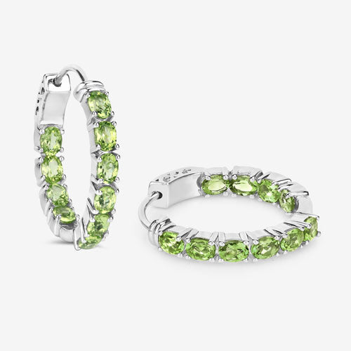 3.40 Carat Genuine Peridot .925 Sterling Silver Earrings Bids.com
