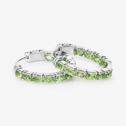 3.40 Carat Genuine Peridot .925 Sterling Silver Earrings Bids.com
