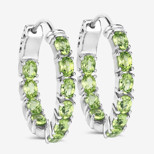 3.40 Carat Genuine Peridot .925 Sterling Silver Earrings Bids.com