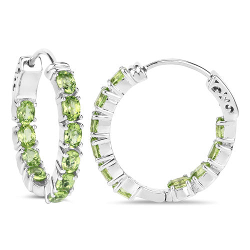 3.40 Carat Genuine Peridot .925 Sterling Silver Earrings Bids.com