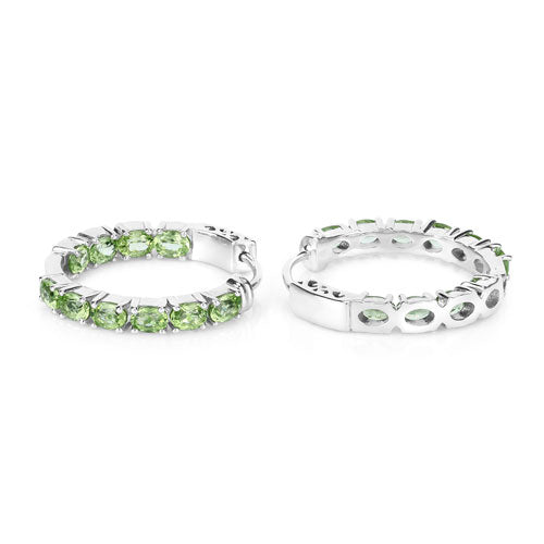 3.40 Carat Genuine Peridot .925 Sterling Silver Earrings Bids.com