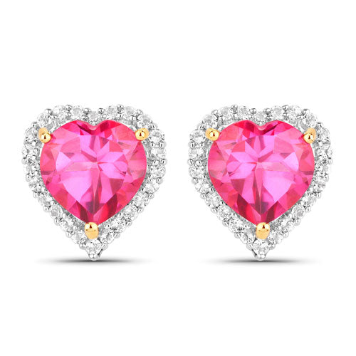 5.04 Carat Genuine Pink Topaz and White Topaz .925 Sterling Silver Earrings Bids.com