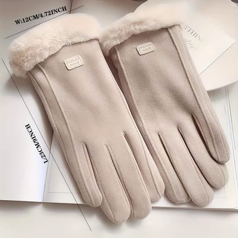 Cashmere Warm Suede Leather Plush Touch Screen Gloves DailySale