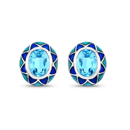 2.90 Carat Genuine Swiss Blue Topaz .925 Sterling Silver Earrings Bids.com