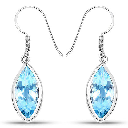 9.76 Carat Genuine Blue Topaz .925 Sterling Silver Earrings Bids.com
