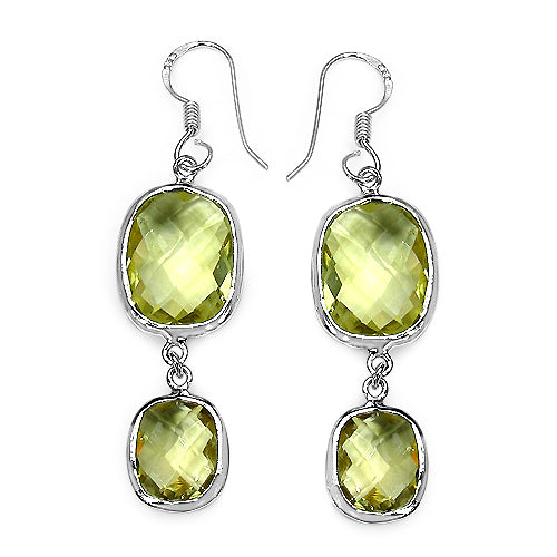 25.74 Carat Genuine Lemon Quartz .925 Sterling Silver Earrings Bids.com