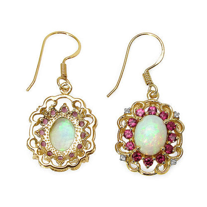 14K Yellow Gold Plated 4.94 Carat Genuine Multi Stones .925 Sterling Silver Earrings Bids.com