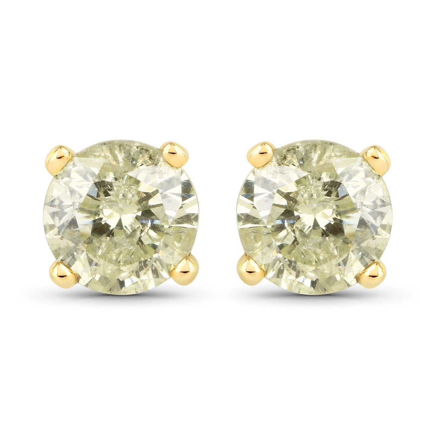 1.15 Carat Genuine LB Diamond 14K Yellow Gold Earrings Bids.com