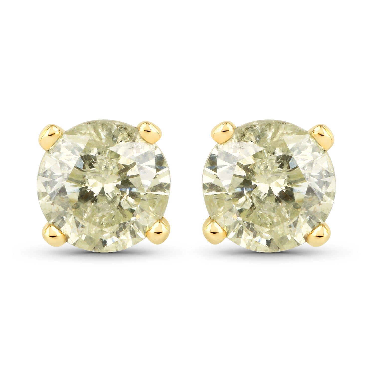 1.15 Carat Genuine LB Diamond 14K Yellow Gold Earrings Bids.com