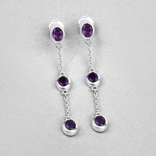 2.04 Carat Genuine Amethyst .925 Sterling Silver Earrings Bids.com